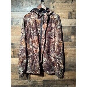 Whitewater Outdoors Camo Hunting Hooded Jacket Coat Size 2XL- Fair Cond,
